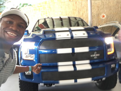 ALL MY DREAM CAME TRUE RIGHT AFTER I GOT MY BRAND NEW 2017 FUTABA 18MZAP WC. SAME COLOR IS MY 2011 TOYOTA TACOMA X-RUNNER. SPEED WAY BLUE. BUT THE SHELBY F-150 LOOK JUST LIKE SPEED WAY BLUE ALMOST. IS CALLED LIGHTNING BLUE. I CALLED IT BABY BLUE AND WHITE